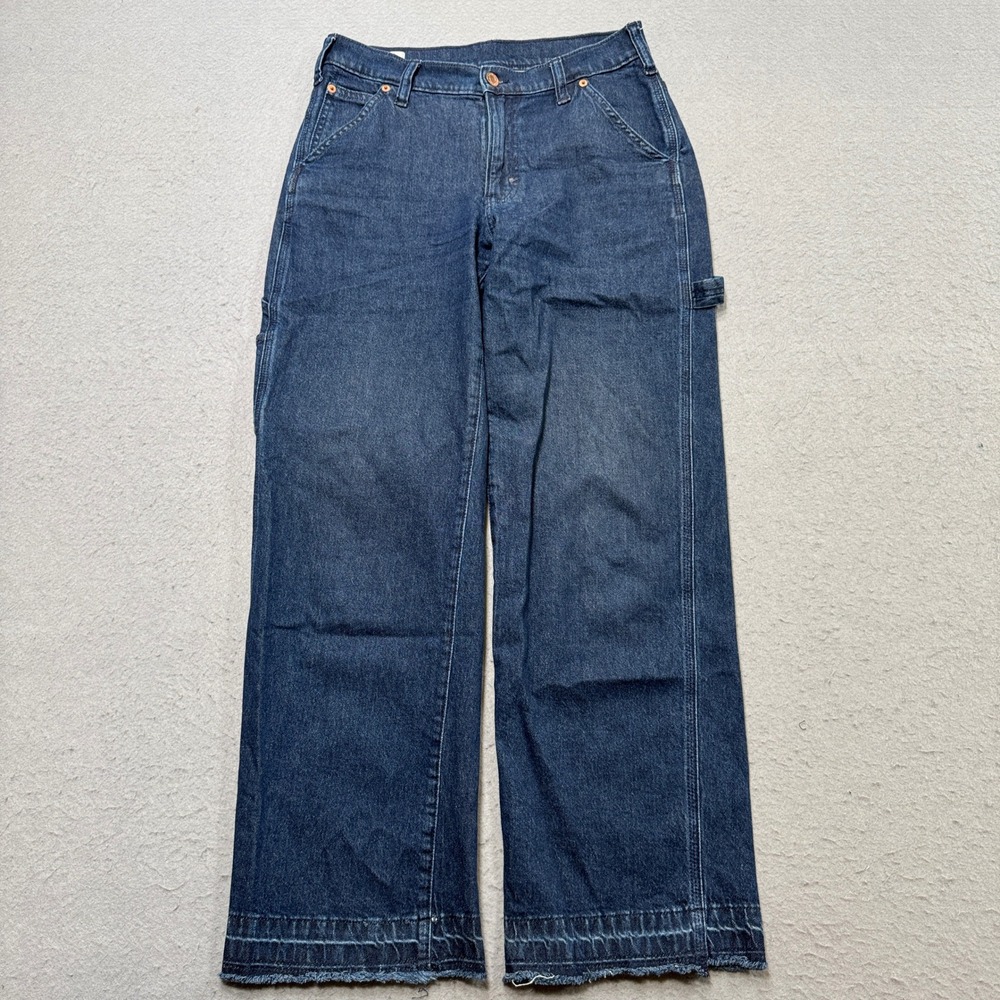 GAP Carpenter Jeans Womens 2P Blue Dark Wash 90s Loose Mid Rise Wide Leg Utility